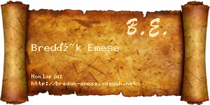 Bredák Emese névjegykártya